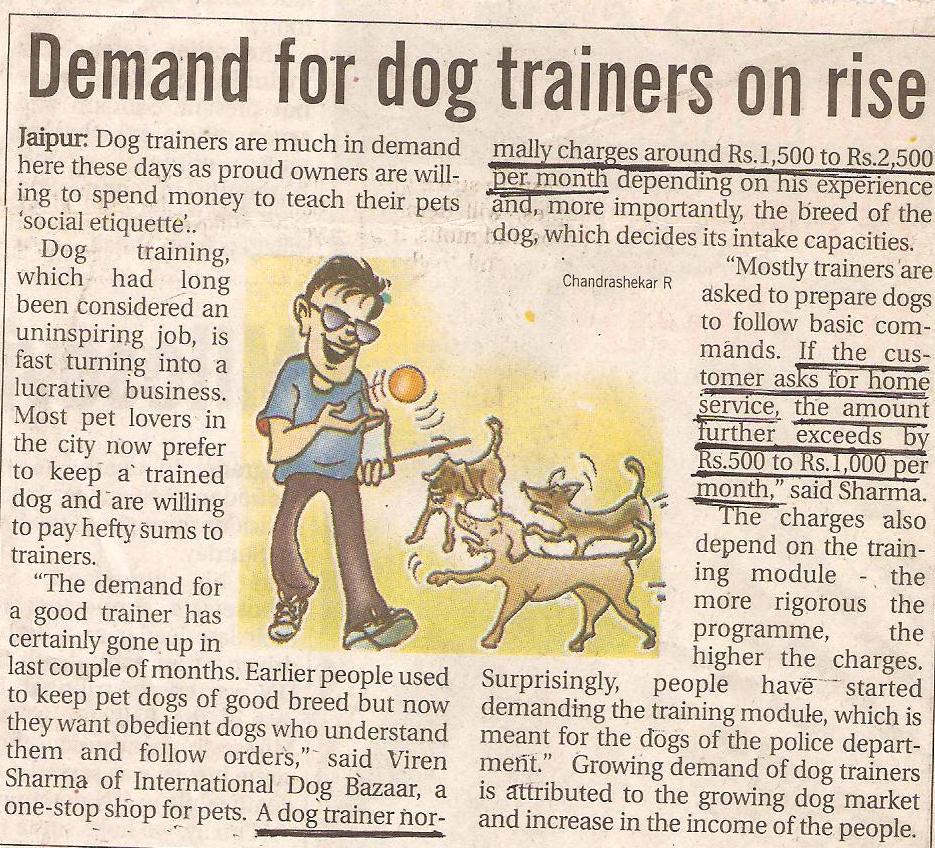 DEMAND FOR DOG TRAINER ON RISE 