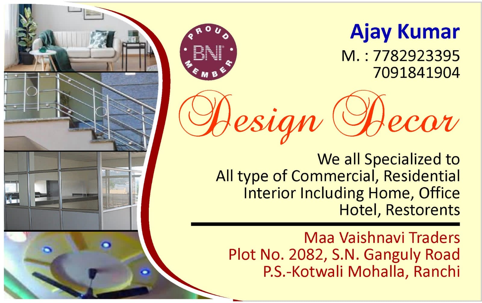 all type showroom interior work in ranchi 